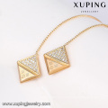 92905 Long chain earrings new arrival young style jewelry rhombus shaped gemstone paved set drop earrings